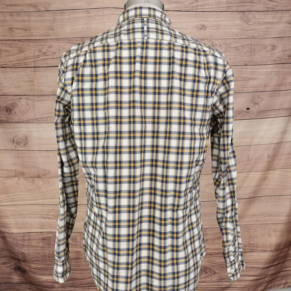 Banana Republic Shirt M Plaid Long Sleeve Button-Up Slim Fit Custom 078 Wash